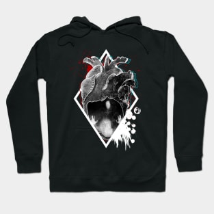 In my Heart, Trash style, anatomical Heart Hoodie